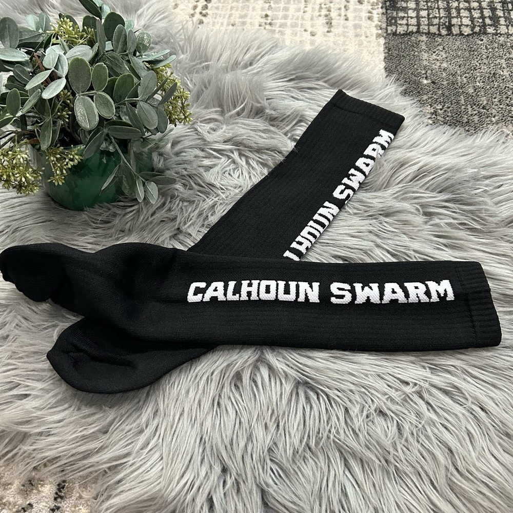 Calhoun Swarm Game Day Black Socks School Spirit Youth One Size‎